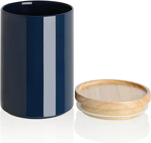 Miniatura 64 de Sweejar Kitchen Canisters - Tarro de cerámica para almacenamiento de alimentos, recipientes apilables con sello hermético y tapa de madera