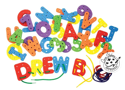 WonderFoam - Letras y números con cordones PAC4466, los colores pueden variar, aproximadamente 2-3/4 pulgadas, 40 unidades
