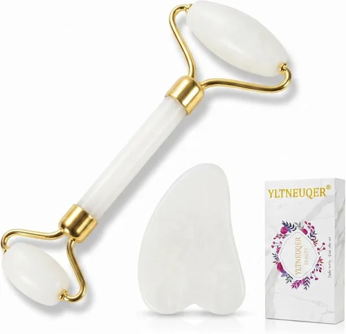 Miniatura 9 de Rodillo de Jade Gua Sha Set – Juego de cuidado de la piel facial, herramientas de belleza facial, herramientas naturales de belleza para el cuidado