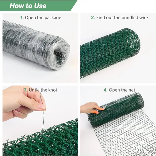 Miniatura 5 de Malla de gallinero para arreglos florales de 13.78 x 236 pulgadas, malla de gallinero floral hexagonal galvanizada ligera, verde, alambre