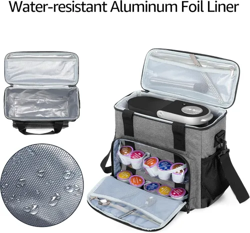 Miniatura 3 de CURMIO Bolsa de transporte para cafetera compatible con Keurig K-Mini o K-Mini Plus, bolsa de viaje para cafeteras de una sola porción para cápsulas