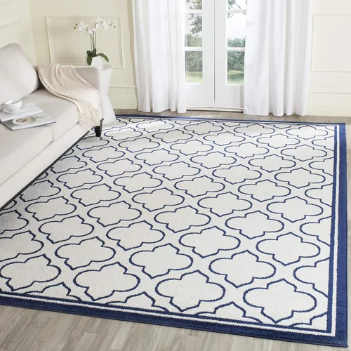 Miniatura 23 de Safavieh Amherst Collection Tapete AMT412A para interiores/exteriores de color marfil y verde claro, Polipropileno
