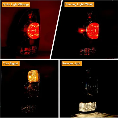 Miniatura 5 de Conjunto de luz trasera compatible con Tacoma Pickup 2005-2015 para conductor y pasajero, luces traseras LED, conjunto de señal de freno con Carcasa
