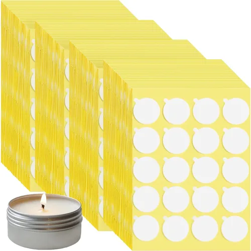 Miniatura 14 de Kit de 240 piezas de fabricación de velas, calcomanías de mecha de vela, suministros para hacer velas, calcomanías de doble cara con la pequeña
