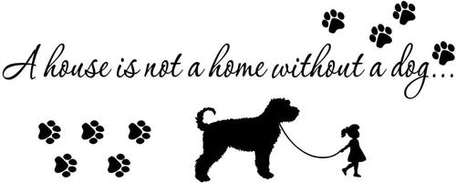 Calcomanía de pared para amantes de los perros, calcomanía de PVC extraíble con bonita cita de mascotas y huellas de patas, palabras de pared de