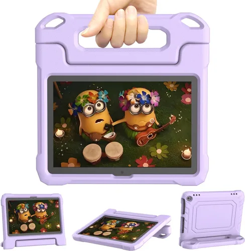 Miniatura 10 de DJ&RPPQ Funda para tablet infantil de 10 pulgadas, a prueba de golpes, con asa protectora, color negro