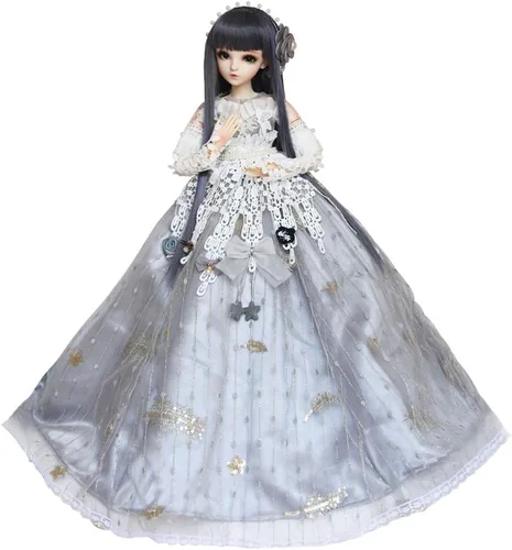 UCanaan BJD Muñeca, Muñecas SD 1/3 de 24 pulgadas, 18 muñecas articuladas con bolas, juguetes para armar con atuendo, zapatos, peluca, cabello y