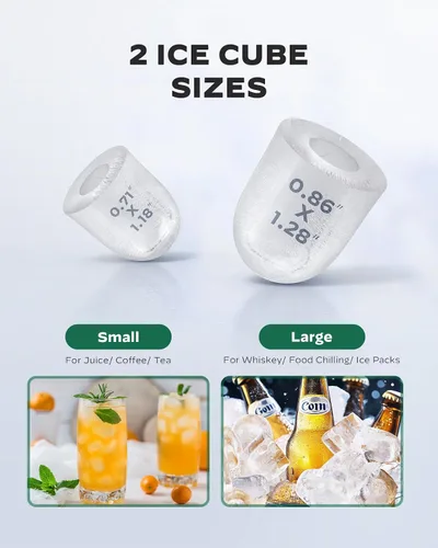 Miniatura 6 de Máquina de hielo para encimera, máquina de hielo con tanque de agua autolimpiante de 1.8 L, cesta de hielo grande, máquina de hielo portátil que