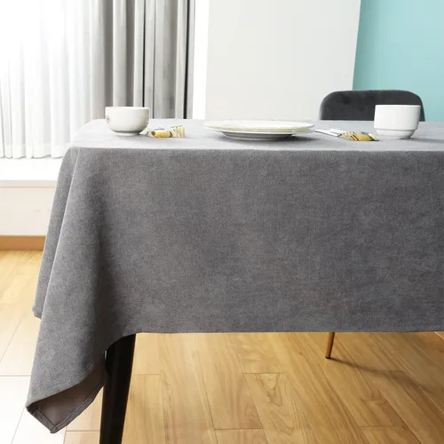 Miniatura 16 de Mantel rectangular de 55 x 95 pulgadas, impermeable, resistente a las manchas y a las arrugas, lavable, mantel de lino sintético resistente, mantel