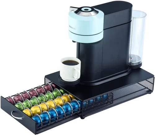 Miniatura 6 de FlagShip Vertuo Soporte de Cápsulas Cajón de Almacenamiento para Organizador de Cápsulas Nespresso Vertuo Bandeja con Estantes de Malla para Soporte