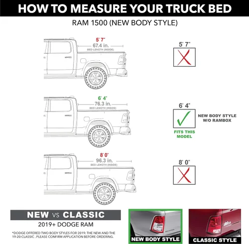 Miniatura 2 de BAK BAKFlip FiberMax - Cubierta rígida plegable para caja de camioneta 1126223 Se adapta a Dodge Ram 1500 2019 - 2023 caja de 6 pies 4 pulgadas