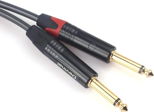 Miniatura 7 de Cable divisor dual 1/4 a XLR Y, doble 0.250 in TS macho a XLR 3pin macho cable estéreo, doble cuarto de pulgada mono a XLR macho enchufe micrófono