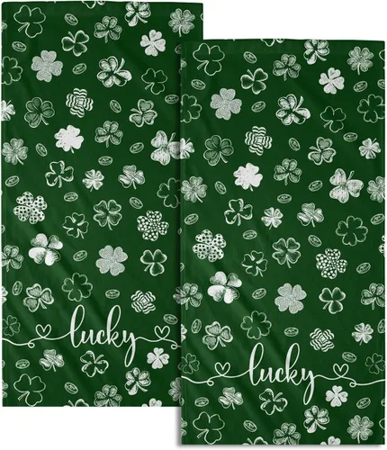 Miniatura 9 de Juego de 2 toallas de mano para el 4 de julio, 14 x 28 pulgadas, diseño patriótico de hojas florales rojas y azules, absorbentes y suaves