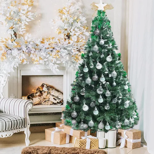 Miniatura 4 de Lulu Home 20 unidades de 3.15" Adornos de bolas de Navidad transparentes, bolas transparentes preencordadas con decoraciones únicas