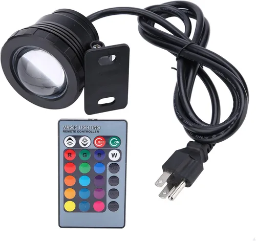 Luces de estanque, LED sumergibles bajo el agua, coloridos focos de paisaje con control remoto para pecera, luces de fuente para peces, acuario, 5W