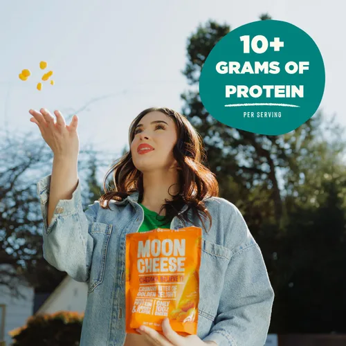 Miniatura 3 de Moon Cheese Cheddar Believe It, 1 onza, paquete de 12, aperitivo de queso crujiente y rico en proteínas, apto para dieta cetogénica, 100% queso real
