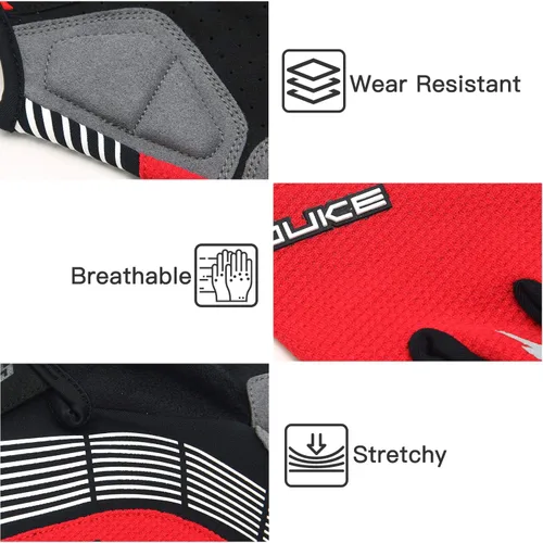 Miniatura 4 de Souke Sports Guantes de ciclismo Guantes acolchados de medio dedo para bicicleta con absorción de golpes, antideslizantes, transpirables, MTB