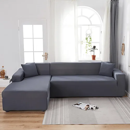 Miniatura 20 de Konsilsa Funda elástica para sofá en forma de L, funda completa para sofá de 1/2/3/4 plazas, protector de muebles suave, antideslizante, lavable a