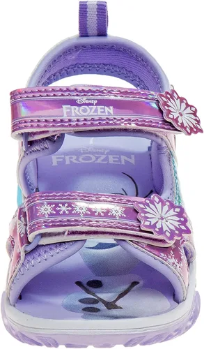 Miniatura 5 de Disney Zapatos para niñas - Minnie Mouse o Frozen - Sandalias deportivas con punta cerrada con luz (6T-12), AnnaElsa