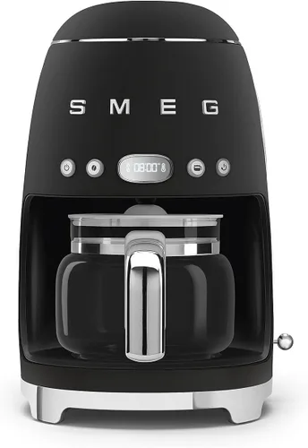 Miniatura 7 de Smeg Cafetera de goteo estética de estilo retro de los años 50 con jarra de vidrio de 10 tazas, función de arranque automático, plato para mantener