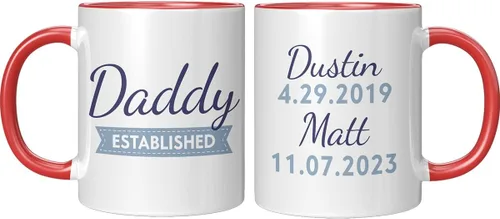 Miniatura 10 de Taza de café para el día del padre para papá de parte de hija e hijo. Taza del mundo con el mejor papá del mundo. Taza divertida con nombre