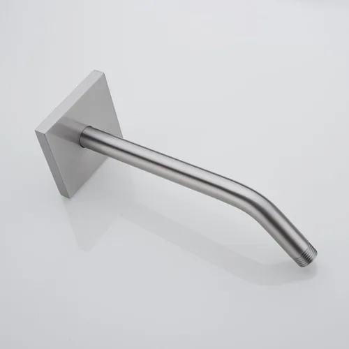 Miniatura 19 de Brazo de ducha de 16 pulgadas con brida, acero inoxidable negro mate de 90 grados, brazo de extensión de cabezal de ducha montado en la pared