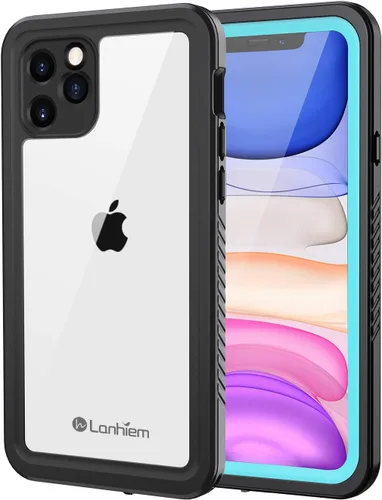 Lanhiem Funda impermeable para iPhone 11 Pro Max, protección de cuerpo completo 360 bajo el agua, a prueba de suciedad, a prueba de golpes, con Negro