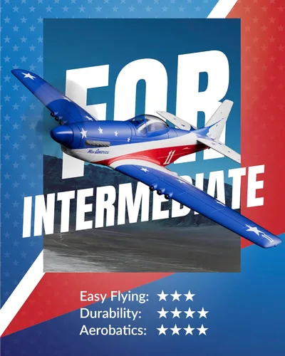 Miniatura 2 de VOLANTEXRC Avión RC, avión de control remoto de 4 canales P51d Mustang con giroscopios, Aileron, acrobacias aéreas, 3 modos para volar para adultos
