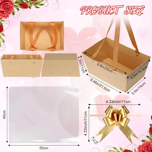 Miniatura 3 de PerKoop - Paquete de 24 cestas de regalo vacías a granel para regalos, bolsas de plástico transparente vacías de 6.5 x 9.8 pulgadas de grosor, cesta