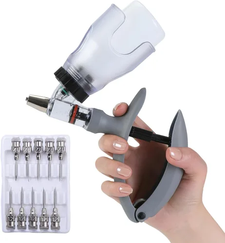 Miniatura 9 de Pistola de inyección para ganado de 5ML, pistola de inyección automática de recarga continua con botella ajustable, pistola de inyección