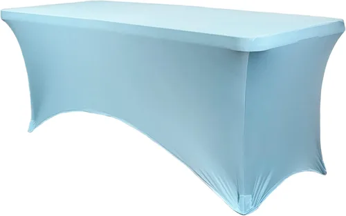 Miniatura 5 de YOUR CHAIR COVERS Mantel rectangular de elastano ajustable de 5 pies, color blanco, para decoración de bodas, eventos, patio, cubierta elástica