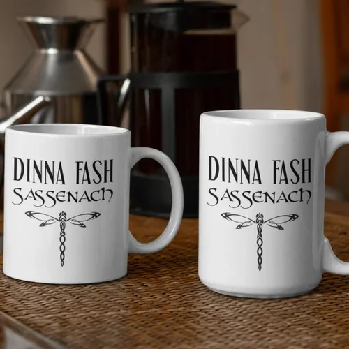 Miniatura 6 de Dinna Fash Sassenach - Taza de café inspirada en Outlander, de 11 onzas, color blanco