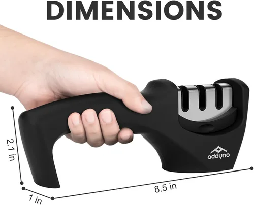 Miniatura 2 de Afilador de cuchillos de 3 etapas para cuchillos de cocina, guía de ángulo ajustable, afilado grueso, afilado rápido, con base antideslizante