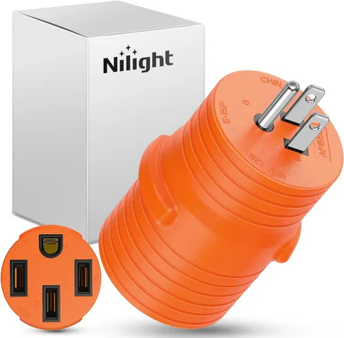Miniatura 19 de Nilight Adaptador de corriente RV de 30 A a 30 A, enchufe de bloqueo de 4 clavijas, convertidor resistente de 125 voltios L14-30P a TT-30R 30 Amp