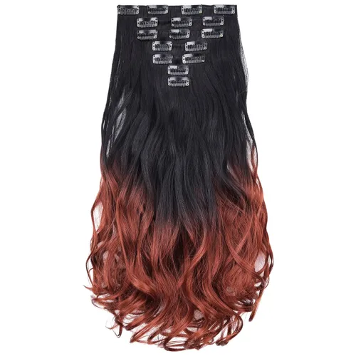 Miniatura 20 de SYXLCYGG Extensiones de cabello rubio, 2 unidades, extensiones de cabello con clip de 22 pulgadas, 5 onzas, lacio, sintético, esponjoso, rubio