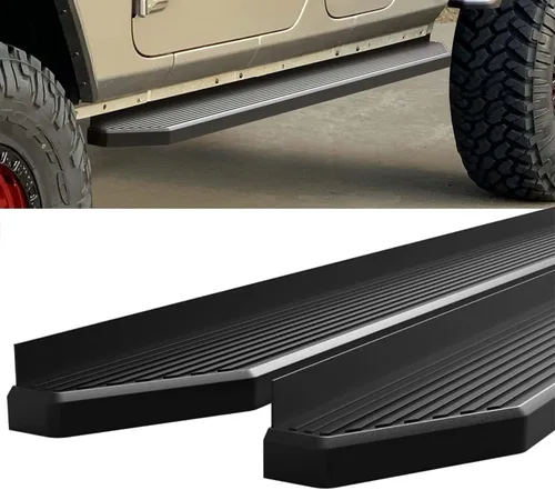 Miniatura 4 de HD Ridez Estribo de estilo plano de 6 pulgadas, color negro, compatible con Jeep Gladiator 2020-2026 Crew Cab (barras laterales laterales)