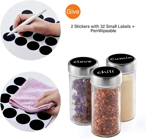 Miniatura 4 de EBIZ&TECH - Estante giratorio para 20 tarros de acero inoxidable con base antideslizante - Organizador de encimera de cocina para fácil acceso