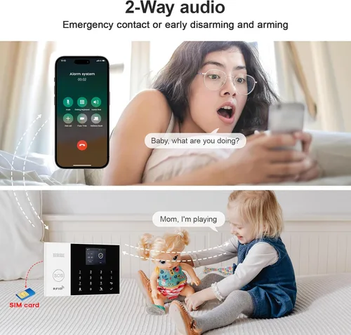Miniatura 6 de PGST Sistema de seguridad para el hogar, teclado WiFi+GSM/4G sistema de alarma inalámbrico con alertas instantáneas de aplicaciones, funciona