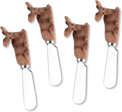 Miniatura 11 de Supreme Housewares Esparcidores de queso de oso, asas de resina pintadas a mano con cuchillas de acero inoxidable para untar queso crema