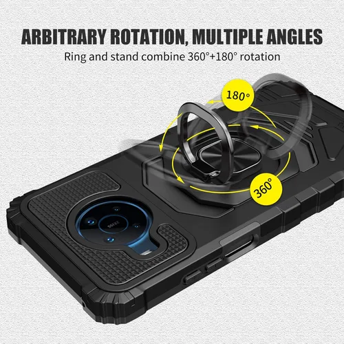Miniatura 5 de Ailiber Funda para Nokia X100, Nokia X100 con protector de pantalla de vidrio templado, soporte de anillo para montaje magnético de automóvil, funda