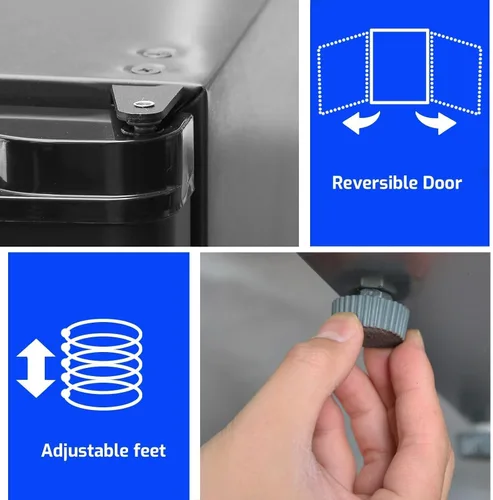 Miniatura 5 de Refrigerador Mini con cerradura Smad, refrigerador de 12V para vehículos recreativos de 1.0 pies cúbicos. Refrigerador compacto de 12V / 110V, sin