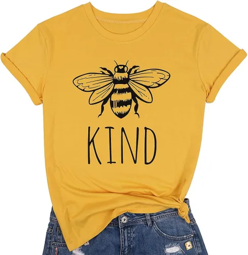 Camisetas divertidas con estampado inspirador Be kind (Sé amable), bonitas y divertidas camisetas con estampados gráficos