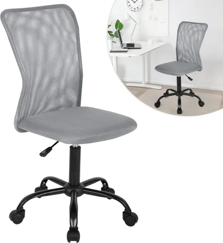 Miniatura 9 de BLKMTY Silla ergonómica blanca moderna, Silla de oficina de malla, sillas de escritorio para computadora sin brazos, altura ajustable, soporte Blanco
