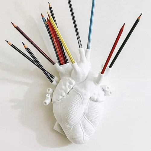 Miniatura 8 de Florero de corazón, escultura de resina, arte de corazón creativo, florero, maceta, decoración del hogar, sala de estar, escritorio, mesa
