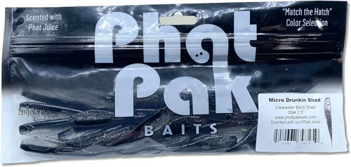 Miniatura 8 de Phat Pak Baits - Micro Drunkin Shad Tiny Fluke Style LiveScope FFS Soft Jerkbait 2.5" 30ct Soft Plastic BFS Bass Fishing Lure Yellow Perch
