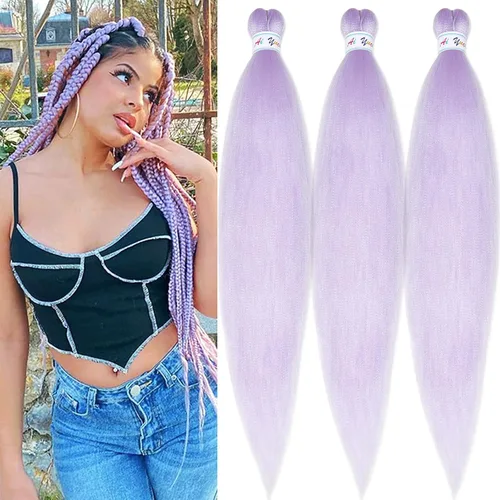 Miniatura 23 de Cabello para Trenzar Naranja Jengibre Pre-Estirado Kanekalo Cabello para Trenzar Pre-estirado 26 pulgadas Extensiones de Cabello Sintético
