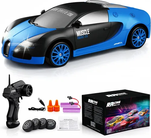 Miniatura 14 de Auto de control remoto RC Drift Car 2.4GHz escala 1:24 4WD 15KM/H Modelo de vehículo de alta velocidad con luces LED Neumático de Derrape Coche