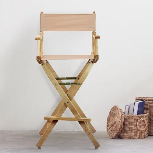 Miniatura 4 de Casual Home - Silla de director de 30.0 in, marco natural, con lona bronceada, altura de barra