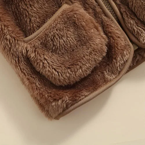 Miniatura 5 de Tiacham Chaleco para bebé, niña, niño, ropa de otoño e invierno, chaleco de sherpa sin mangas, ropa de abrigo para niños
