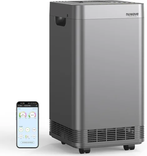 NuWave Forever Plus - Purificador de aire para el hogar con filtro lavable, áreas masivas de hasta 3,210 pies cuadrados, sistema de filtro de aire